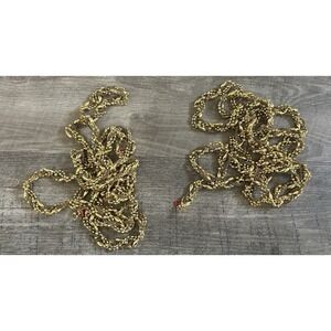 VTG Gold Beaded Beads‎ Christmas Garland 88" Each Approx 14.5' Total
